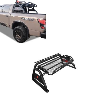 Black Horse Off Road - Black Horse RB-BA1B Atlas Roll Bar Ladder Rack w/9" LED for F150/Ram/Sierra
