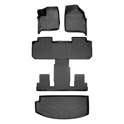 SMARTLINER - SMARTLINER BLACK Front/Rear + Behind 3rd Cargo Floor Liners for Buick Enclave