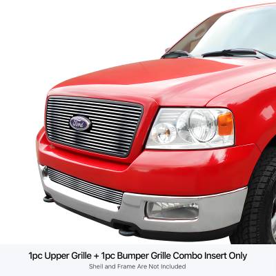 APS - APS GR06FGI94S Stainless Billet Grille-Polish for 04-05 Ford F150