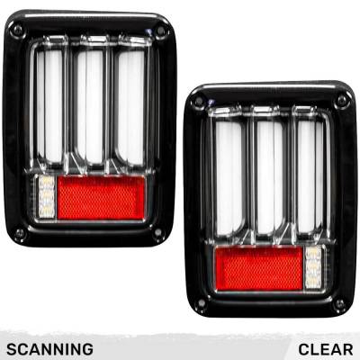 Recon - Recon 264234LEDCL OLED Tail Lights Clear Lens for 07-18 Wrangler JK