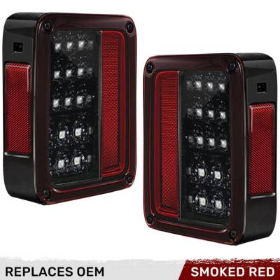 Recon - Recon 264234RBK LED Tail Lights Red Smoked Lens for 07-18 Wrangler JK