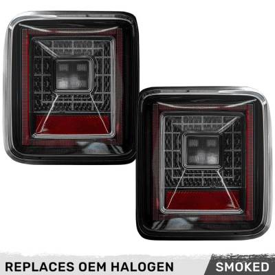 Recon - Recon 264237BK OLED Tail Lights Smoked Lens for 18-24 Wrangler JL