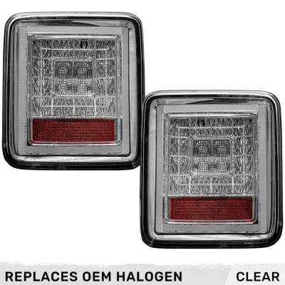 Recon - Recon 264237CL OLED Tail Lights Clear Lens for 18-24 Wrangler JL