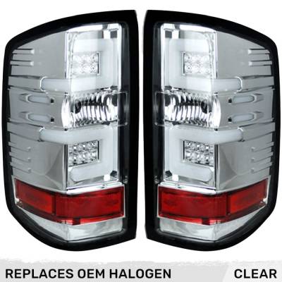 Recon - Recon 264238CL LED Tail Lights Clear Lens 14-18 Silverado 1500/HD