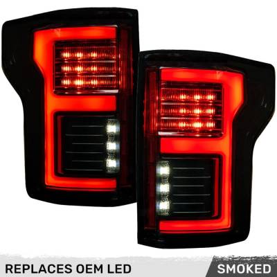 Recon - Recon 264268LEDBK LED Tail Lights Smoked Lens for 15-17 F150/17-19 Raptor