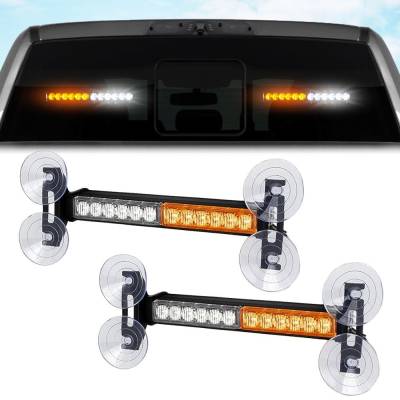 Recon - Recon 26419WM 20 Function Strobing LED Rear Window Light Bar Kit White/Amber