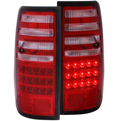 Anzo USA - Anzo 311095 Red/Clear Lens Chrome LED Taillights for 91-97 Toyota Land Cruiser