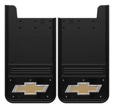 Gatorback - Gatorback GB1223BT-GFULL 12"x23" Universal Black Mud Flaps Bowtie Logo