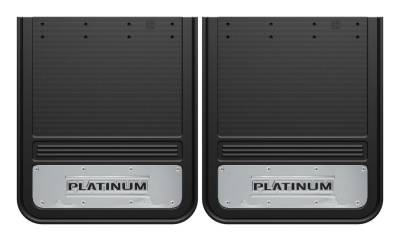 Gatorback - Gatorback GA2124PL 21"x24" Rear Dually Black Mud Flaps Platinum Logo