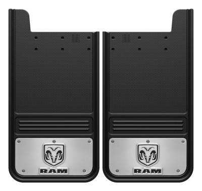 Gatorback - Gatorback GB1223RV 12"x23" Universal Black Mud Flaps for RAM Head Logo