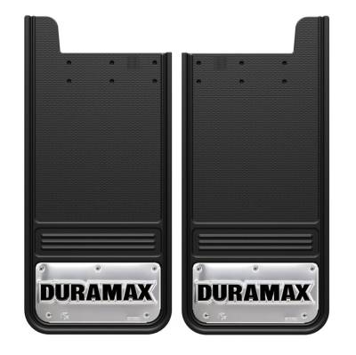 Gatorback - Gatorback GB1226DX-2 12"x26" Universal Black Mud Flaps Duramax Logo