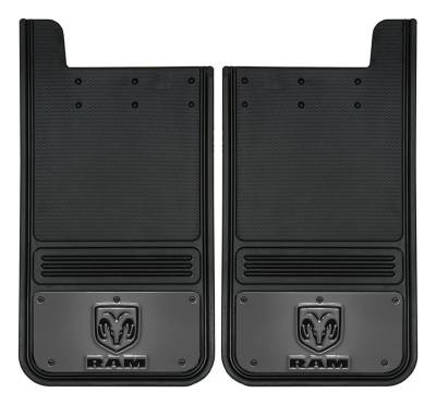 Gatorback - Gatorback GM1223RV 12"x23" Universal Black Mud Flaps for RAM Head Logo