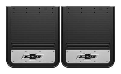 Gatorback - Gatorback GB2124C 21"x24" Rear Dually Black Mud Flaps Chevrolet Logo