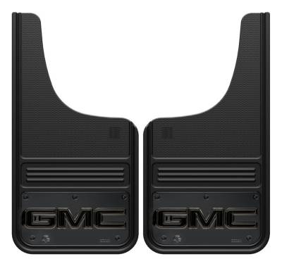 Gatorback - Gatorback GM1223CUTG-2 12"x23" Cut-Style Black Mud Flaps GMC Logo