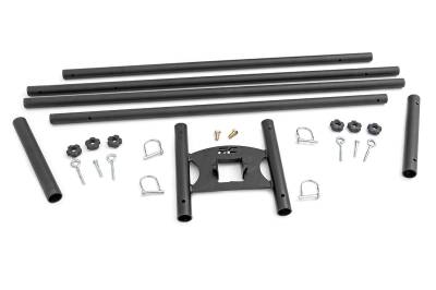 Rough Country Suspension Systems - Rough Country 117504 2" Receiver Dual Flag Pole Holder Black w/Poles