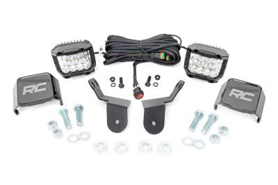 Rough Country Suspension Systems - Rough Country 92012 A-Pillar 2" LED Pod Ditch Light Kit for Honda Pioneer 1000