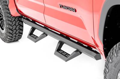 Rough Country Suspension Systems - Rough Country 71070 SRX2 Drop Step Nerf Bars Black for 22-25 Tundra CrewMax
