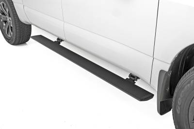 Rough Country Suspension Systems - Rough Country Power Running Boards Black for 17-24 Nissan Titan Crew PSR055110