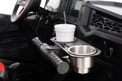 Rough Country Suspension Systems - Rough Country 93058 Passenger Grip Cup Holder Kit Black for Polaris RZR