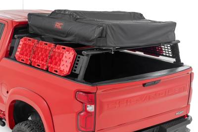 Rough Country Suspension Systems - Rough Country Aluminum Cargo Bed Rack Black 19-26 Silverado/Sierra 5.8' 10204