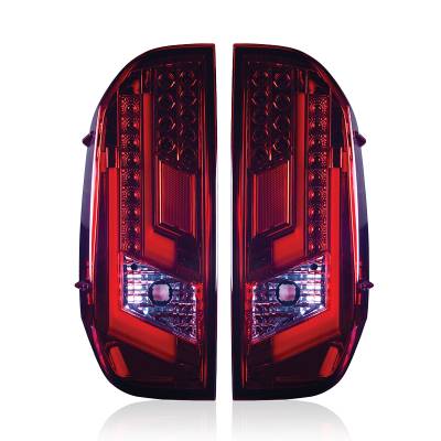 Winjet - Winjet CTWJ-0377-CR Chrome/Red LED Taillights for 14-18 Toyota Tundra