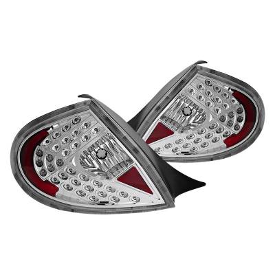 Winjet - Winjet CTWJ-0110-CC Chrome/Clear LED Taillights for 00-02 Dodge Neon