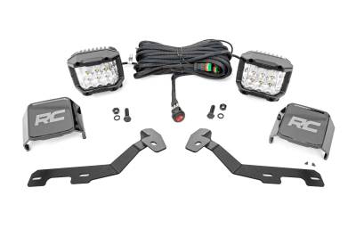 Rough Country Suspension Systems - Rough Country 82293 A-Pillar 3" LED Ditch Light Flood for 19-26 Ram 1500 2WD/4WD