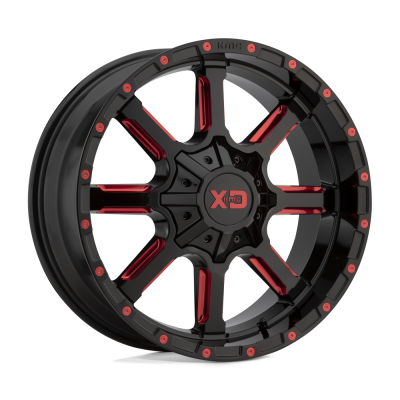 XD - XD Wheels XD838 MAMMOTH 20x10 5x5.0/5.5 -18mm Gloss Black/Red XD83821035918N
