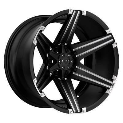 Tuff - Tuff Wheels T12 24x11 6x5.5 -45mm Satin Black/Milled 2411T12-56140M08