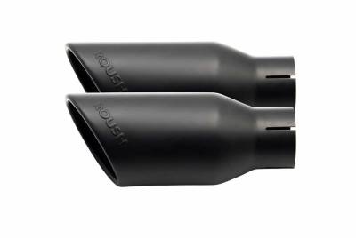 Roush Performance - Roush Performance 422318 4" Single Exhaust Tips PAIR Black 15-26 Ford F150