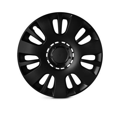 Winjet - Winjet CHB-5065-BP-16 16" Universal Wheel Cover Hubcaps 4PC Matte Black Painted