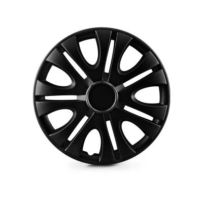 Winjet - Winjet CHB-5082-BP-14 14" Universal Wheel Cover Hubcaps 4Pc Matte Black Painted
