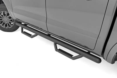 Rough Country Suspension Systems - Rough Country RCF1981CCB 3" Drop Step Nerf Bars Black for 19-26 Ford Ranger Crew