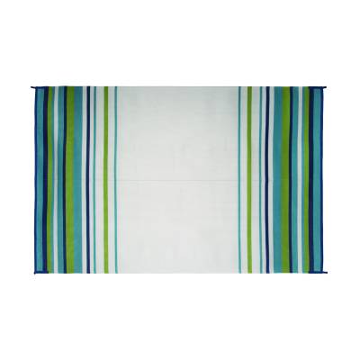 Faulkner - Faulkner 68678 9x12 Multipurpose Mat Striped Aqua/Navy/Lime/White
