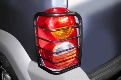 Black Horse Off Road - Black Horse 7G086106A Black Taillight Guards for 02-07 Jeep Liberty