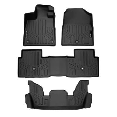 SMARTLINER - SMARTLINER SA0688/B0688/C0688 Front/Rear BLACK Floor Liners Honda Pilot