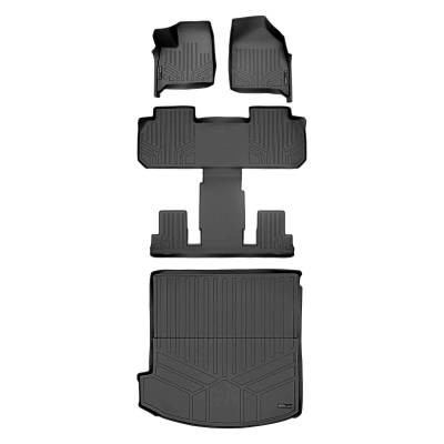 SMARTLINER - SMARTLINER BLACK Front/Rear + Behind 2rd Cargo Floor Liners for Buick Enclave