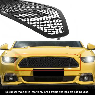 APS - APS Wire Mesh Grille Black 15-17 Ford Mustang V6 GR06GFD02H