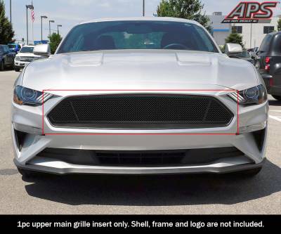 APS - APS Wire Mesh Grille Black 18-22 Mustang EcoBoost GR06GFD06H