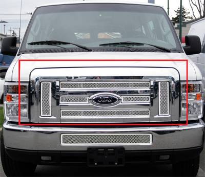 APS - APS Wire Mesh Grille-Polish 08-14 Ford E-Series Van GR06GFF58T
