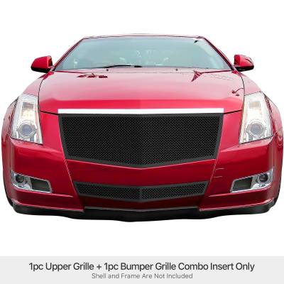 APS - APS GR01GGG68H Wire Mesh Grille Black for 08-13 Cadillac CTS