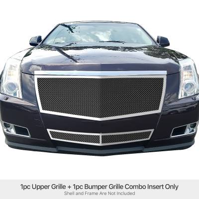 APS - APS GR01GGG68T Wire Mesh Grille Polish for 08-13 Cadillac CTS
