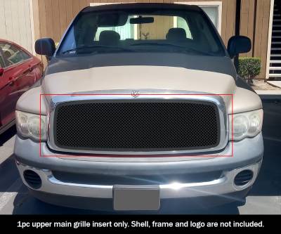 APS - APS Wire Mesh Grille Black for 02-05 Ram 1500/2500/3500 GR04GEB75H