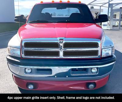 APS - APS Wire Mesh Grille Black for 94-01 Dodge Ram Trucks GR04GEG21H