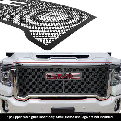 APS - APS Wire Mesh Grille Black 20-23 GMC Sierra HD SLE GR07GEA97K