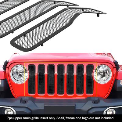 APS - APS Wire Mesh Grille Black for 20-21 Jeep Gladiator JT GR10GEJ45H