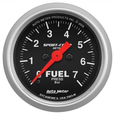 AutoMeter - AutoMeter 3363-M Sport-Comp Fuel Pressure Gauge 7-Bar 2-1/16" Stepper Motor