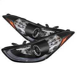 Spyder Auto - Spyder Auto 5073662 Black/Clear LED Halo Projector Headlights for Elantra Coupe