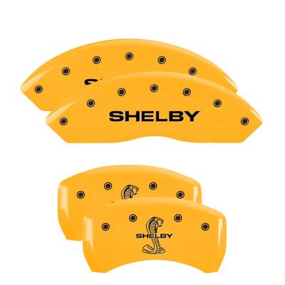 MGP Caliper Covers - MGP Caliper 10197SSBYYL 4pc Front Shelby Tiffany Snake Yellow for 05-09 Mustang