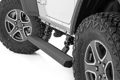 Rough Country Suspension Systems - Rough Country PSR61030 Power Running Boards Black for 18-26 Wrangler JL 2DR